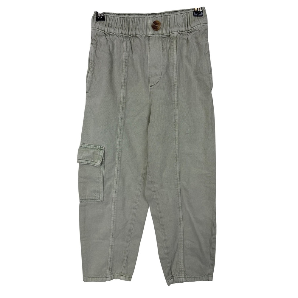 Cotton On Kids Size 7 Cargo Pants Sage Green Seam Detail Utility Casual City
